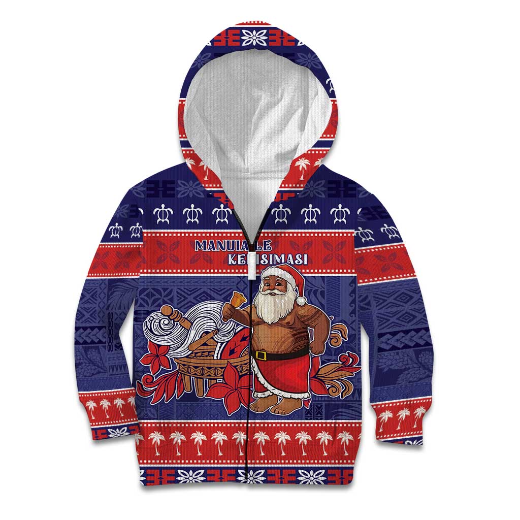 Samoa Christmas Kid Hoodie Samoan Santa Claus Manuia Le Kerisimasi