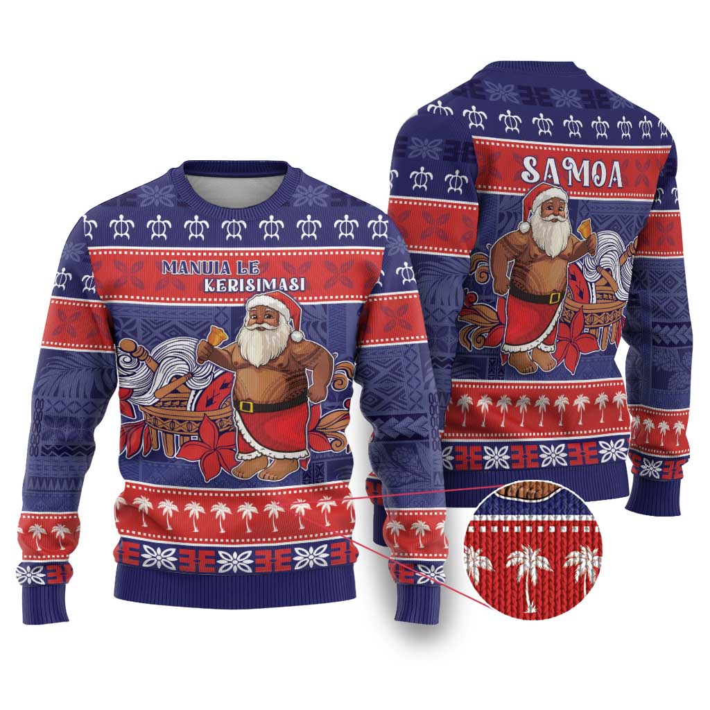 Samoa Christmas Ugly Christmas Sweater Samoan Santa Claus Manuia Le Kerisimasi