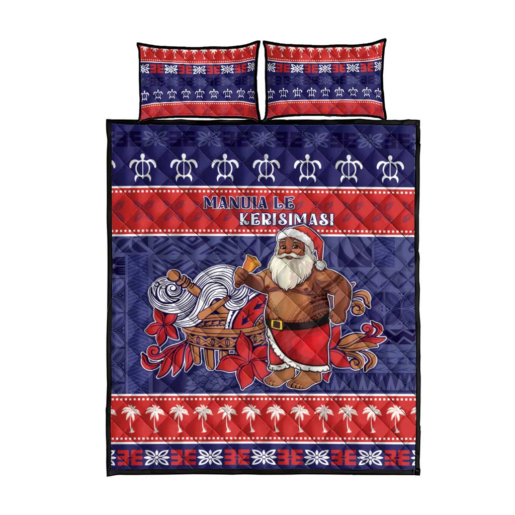 Samoa Christmas Quilt Bed Set Samoan Santa Claus Manuia Le Kerisimasi