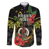 Love Vanuatu Christmas Family Matching Long Sleeve Bodycon Dress and Hawaiian Shirt God Yumi Polynesian Tribal Pattern LT05 Dad's Shirt - Long Sleeve Black - Polynesian Pride