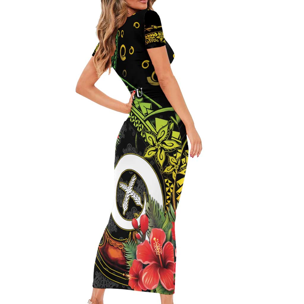 Love Vanuatu Christmas Family Matching Short Sleeve Bodycon Dress and Hawaiian Shirt God Yumi Polynesian Tribal Pattern LT05 - Polynesian Pride