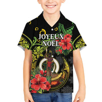 Love Vanuatu Christmas Family Matching Short Sleeve Bodycon Dress and Hawaiian Shirt God Yumi Polynesian Tribal Pattern LT05 Son's Shirt Black - Polynesian Pride