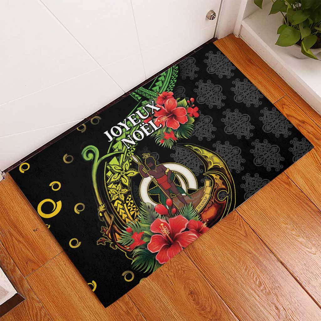 Love Vanuatu Christmas Rubber Doormat God Yumi Polynesian Tribal Pattern