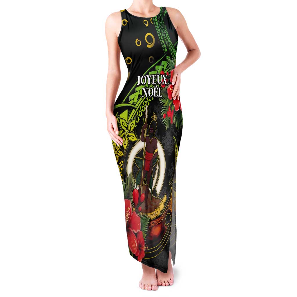 Love Vanuatu Christmas Tank Maxi Dress God Yumi Polynesian Tribal Pattern