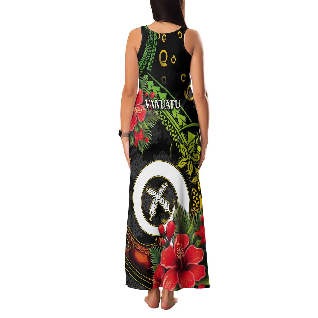 Love Vanuatu Christmas Tank Maxi Dress God Yumi Polynesian Tribal Pattern