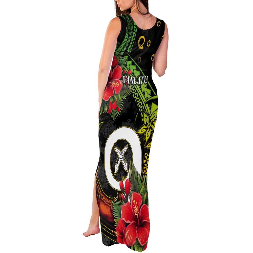 Love Vanuatu Christmas Tank Maxi Dress God Yumi Polynesian Tribal Pattern