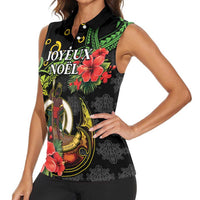 Love Vanuatu Christmas Women Sleeveless Polo Shirt God Yumi Polynesian Tribal Pattern