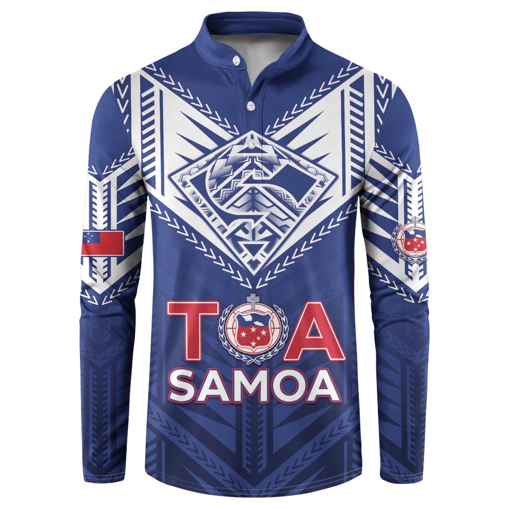 Super Toa Samoa Rugby Custom Button Sweatshirt Warrior Spirit LT05