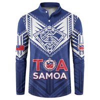 Super Toa Samoa Rugby Custom Button Sweatshirt Warrior Spirit LT05