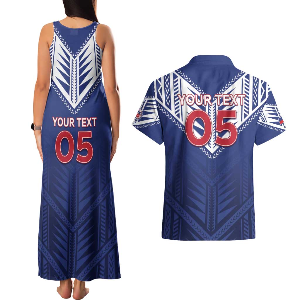 Super Toa Samoa Rugby Custom Couples Matching Tank Maxi Dress and Hawaiian Shirt Warrior Spirit LT05