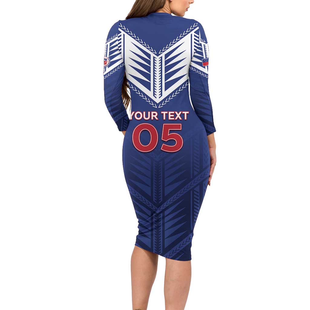 Super Toa Samoa Rugby Custom Family Matching Long Sleeve Bodycon Dress and Hawaiian Shirt Warrior Spirit LT05
