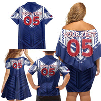 Super Toa Samoa Rugby Custom Family Matching Off Shoulder Short Dress and Hawaiian Shirt Warrior Spirit LT05