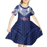 Super Toa Samoa Rugby Custom Kid Short Sleeve Dress Warrior Spirit LT05
