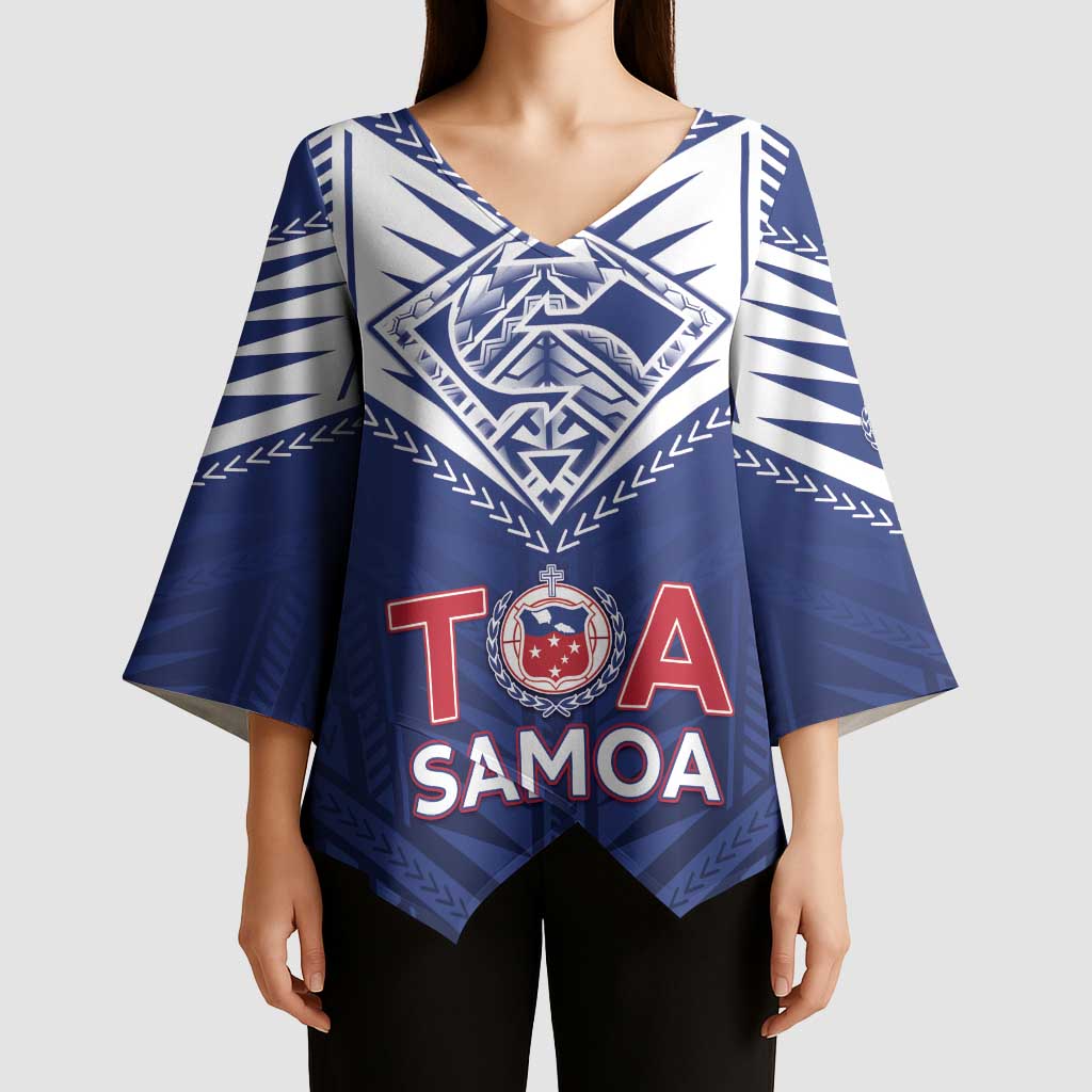 Super Toa Samoa Rugby Custom Kimono Sleeve Blouse Warrior Spirit LT05