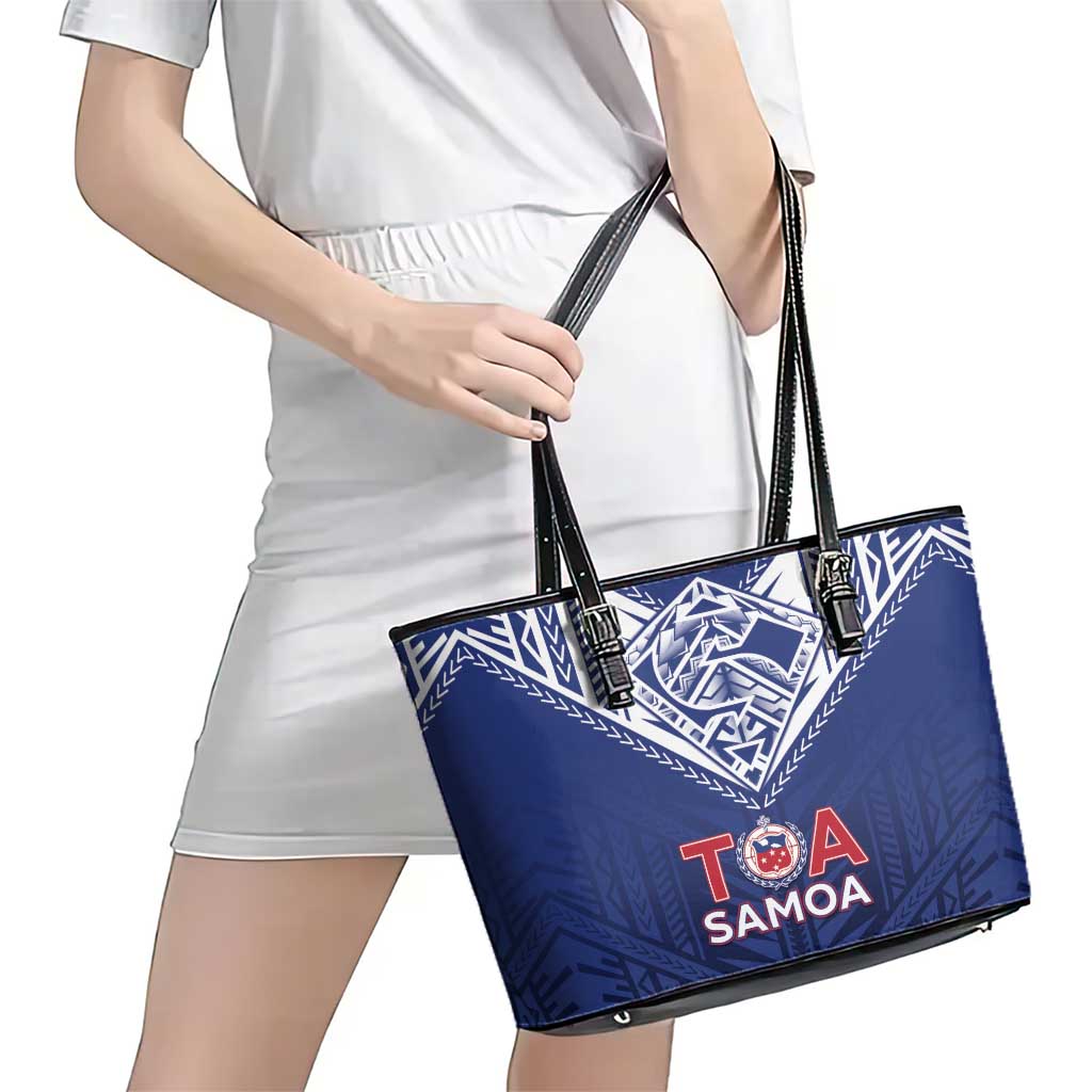 Super Toa Samoa Rugby Leather Tote Bag Warrior Spirit LT05