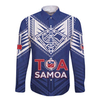 Super Toa Samoa Rugby Custom Long Sleeve Button Shirt Warrior Spirit LT05