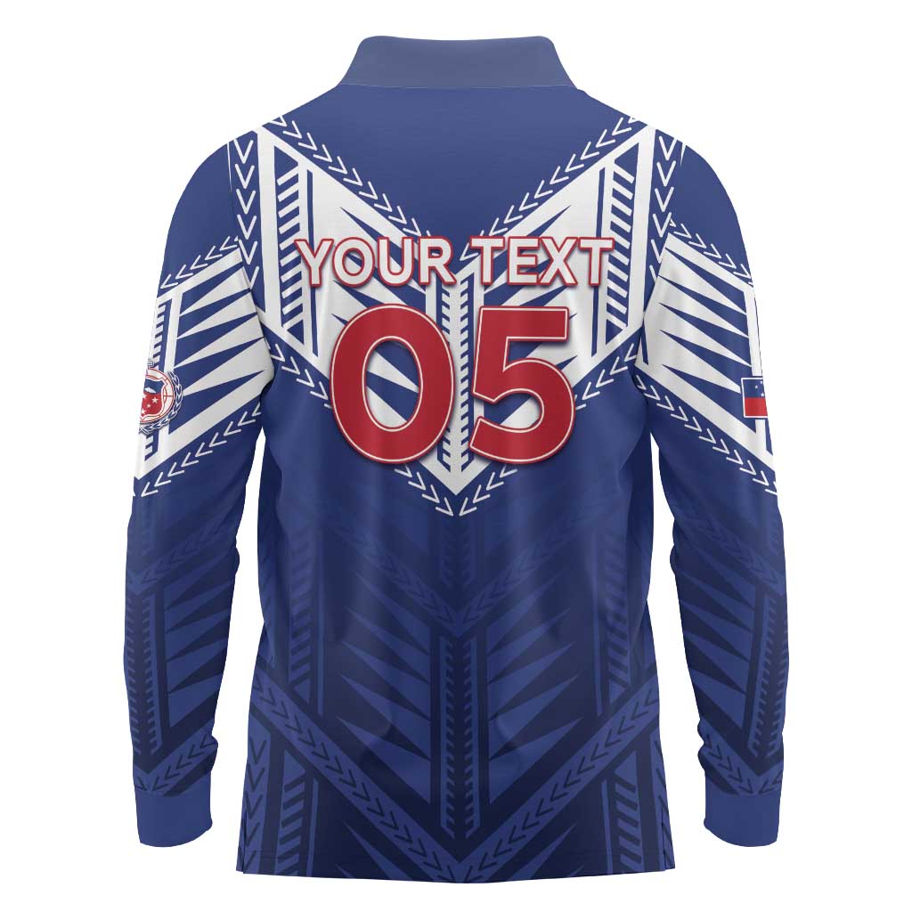 Super Toa Samoa Rugby Custom Long Sleeve Polo Shirt Warrior Spirit LT05