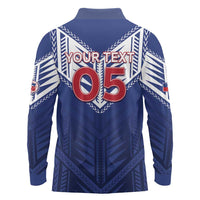 Super Toa Samoa Rugby Custom Long Sleeve Polo Shirt Warrior Spirit LT05