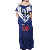 Super Toa Samoa Rugby Custom Off Shoulder Maxi Dress Warrior Spirit LT05