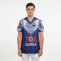 Super Toa Samoa Rugby Custom Scrub Top Warrior Spirit - Polynesian Pride