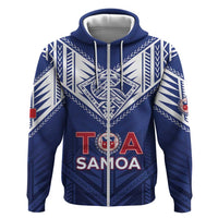 Super Toa Samoa Rugby Custom Zip Hoodie Warrior Spirit LT05