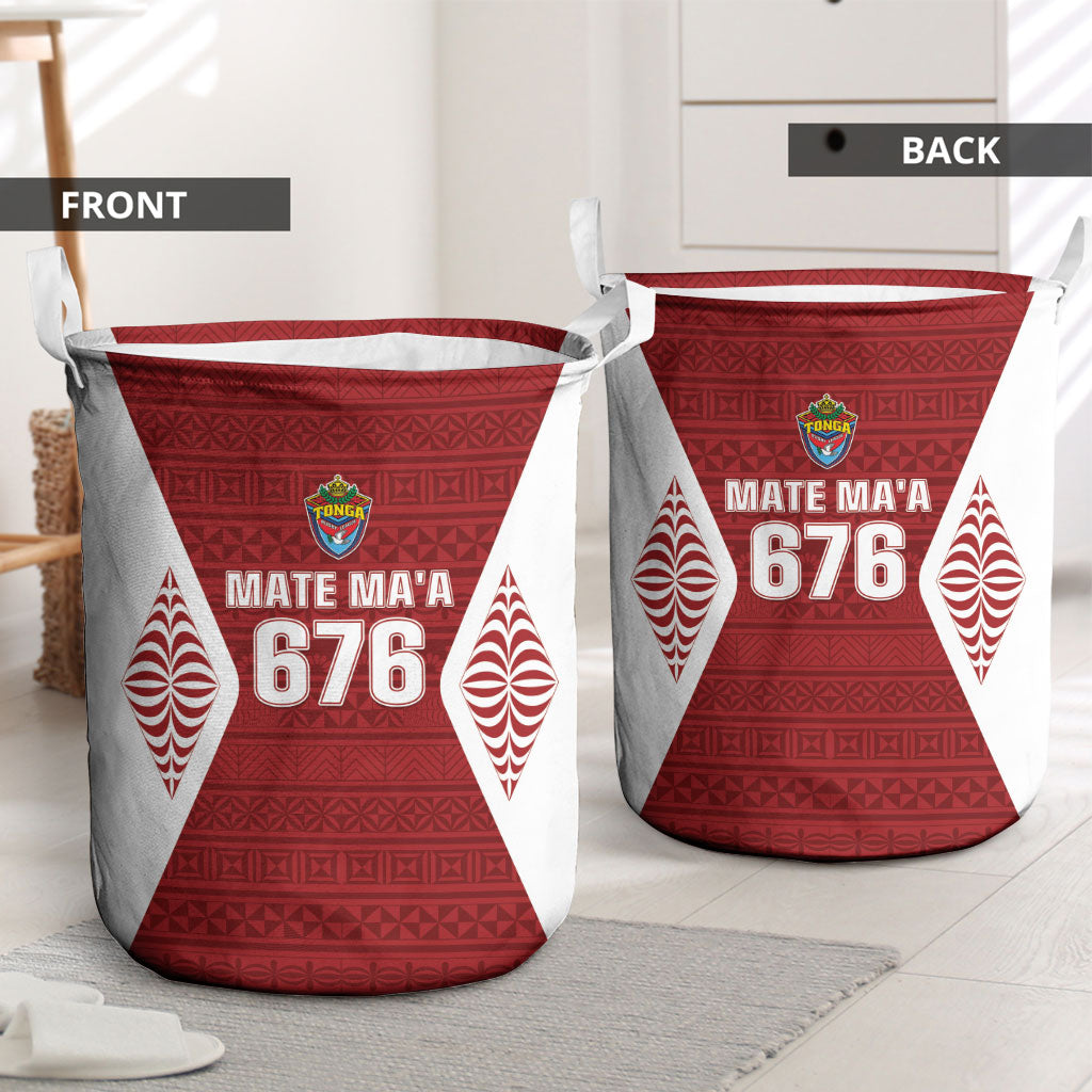 Mate Maa Tonga Rugby Laundry Basket Kupesi Tokelau Feletoa Pattern LT05 - Polynesian Pride