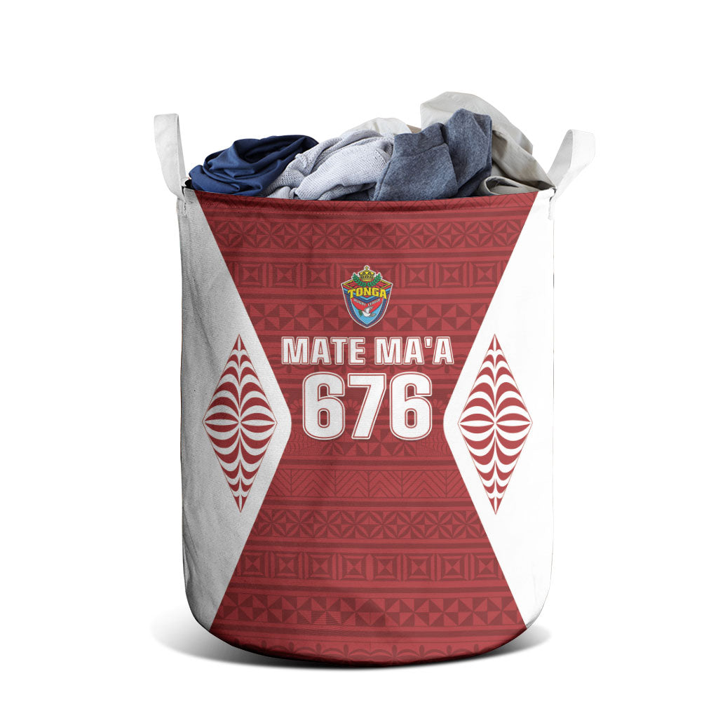 Mate Maa Tonga Rugby Laundry Basket Kupesi Tokelau Feletoa Pattern LT05 - Polynesian Pride