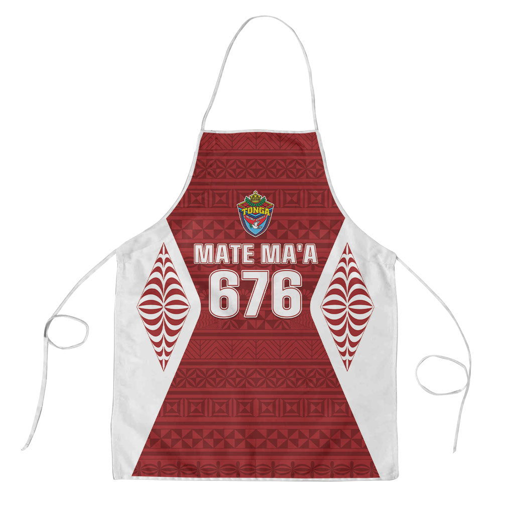 Mate Maa Tonga Rugby Apron Kupesi Tokelau Feletoa Pattern LT05 Red - Polynesian Pride