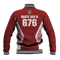 Mate Maa Tonga Rugby Baseball Jacket Kupesi Tokelau Feletoa Pattern LT05 - Polynesian Pride
