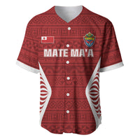 Mate Maa Tonga Rugby Baseball Jersey Kupesi Tokelau Feletoa Pattern LT05 Red - Polynesian Pride