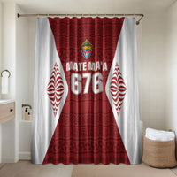 Mate Maa Tonga Rugby Bathroom Set Kupesi Tokelau Feletoa Pattern LT05 Shower Curtain Only Red - Polynesian Pride