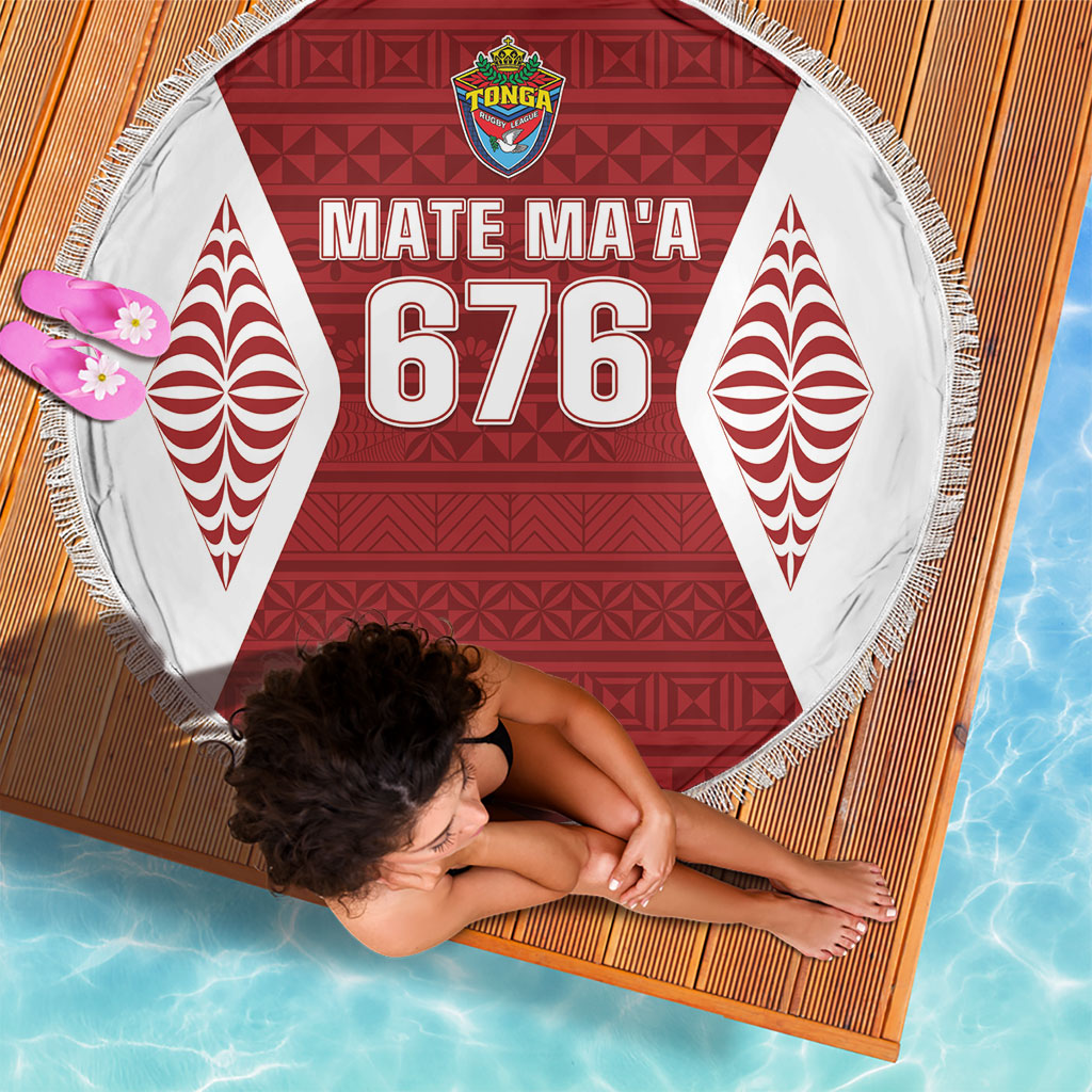 Mate Maa Tonga Rugby Beach Blanket Kupesi Tokelau Feletoa Pattern LT05 - Polynesian Pride