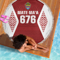 Mate Maa Tonga Rugby Beach Blanket Kupesi Tokelau Feletoa Pattern LT05 - Polynesian Pride
