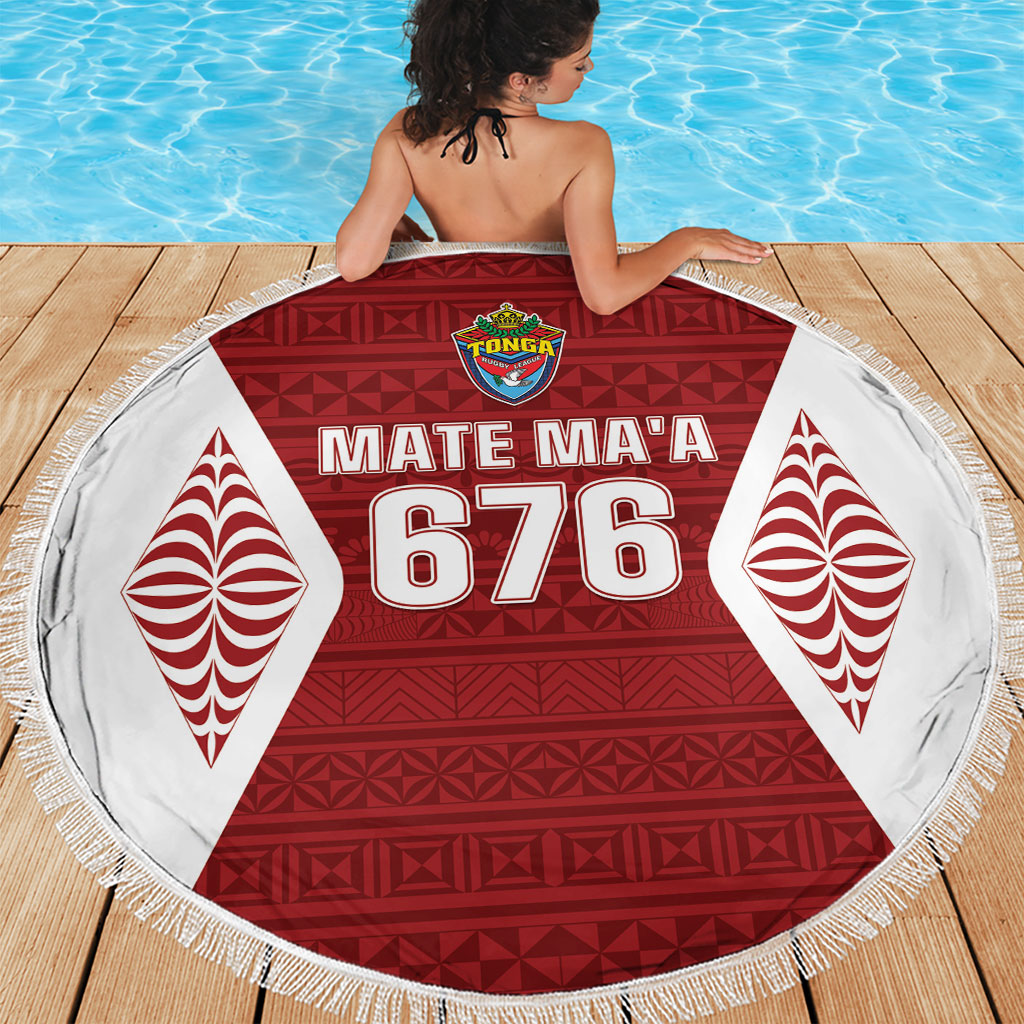 Mate Maa Tonga Rugby Beach Blanket Kupesi Tokelau Feletoa Pattern LT05 - Polynesian Pride