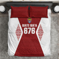 Mate Maa Tonga Rugby Bedding Set Kupesi Tokelau Feletoa Pattern LT05 Red - Polynesian Pride