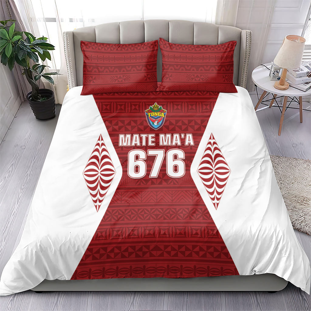 Mate Maa Tonga Rugby Bedding Set Kupesi Tokelau Feletoa Pattern LT05 - Polynesian Pride