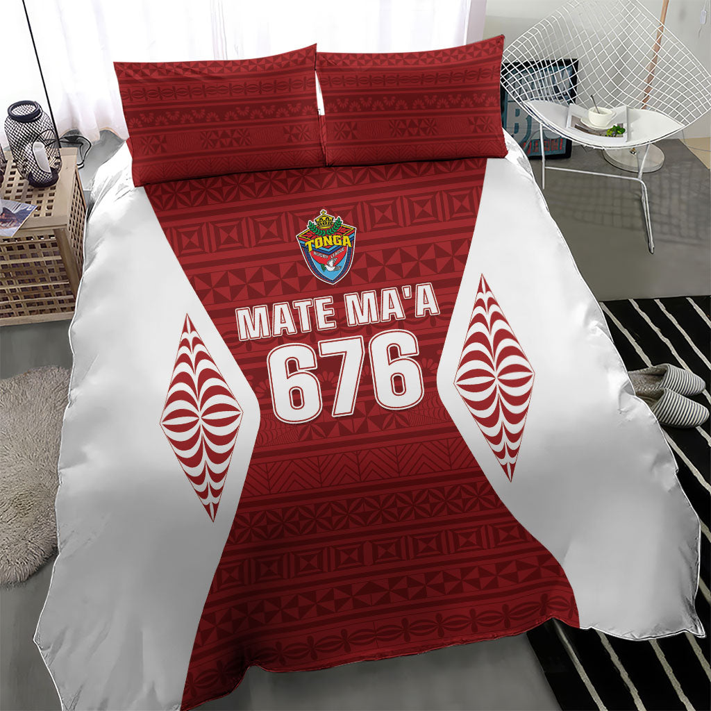 Mate Maa Tonga Rugby Bedding Set Kupesi Tokelau Feletoa Pattern LT05 - Polynesian Pride