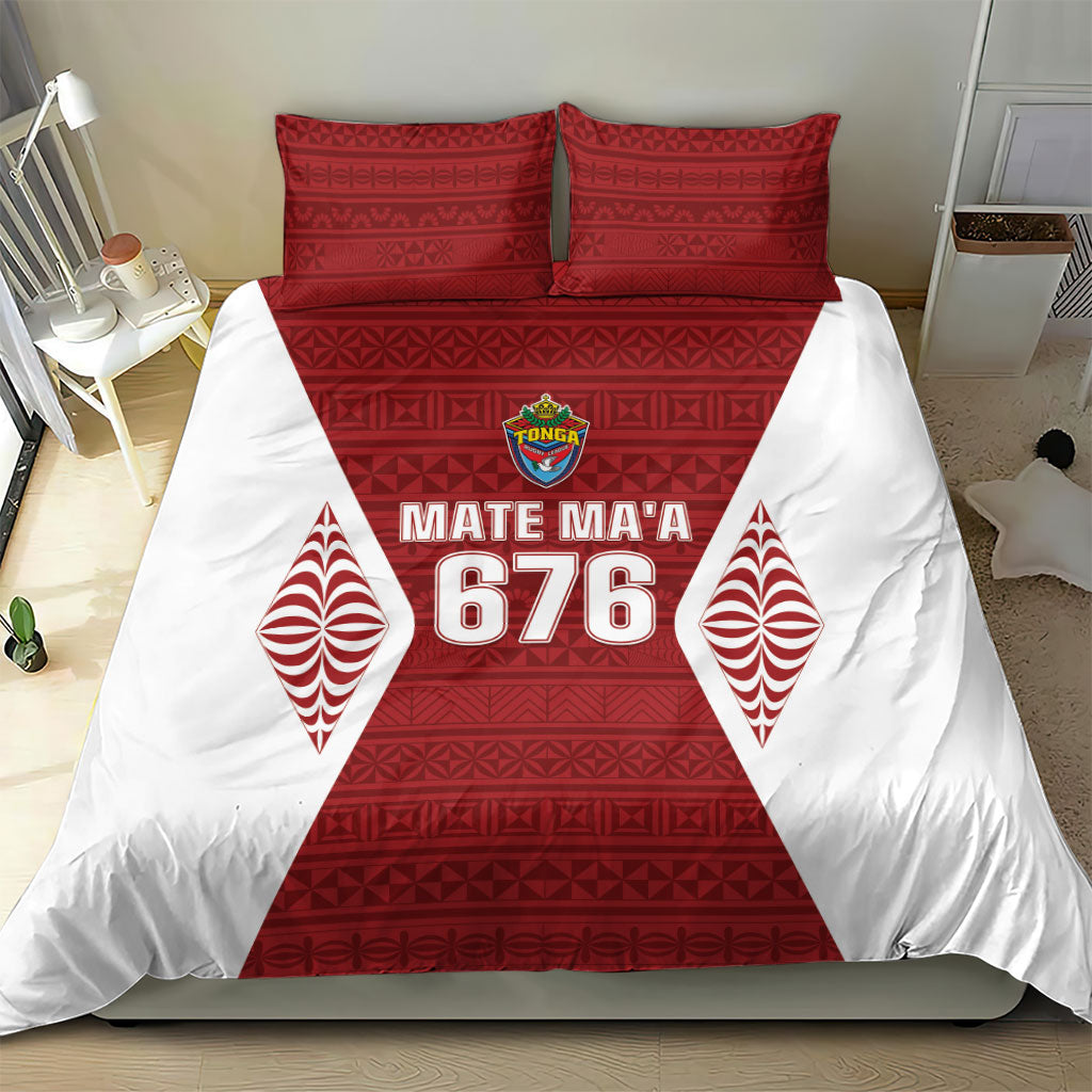 Mate Maa Tonga Rugby Bedding Set Kupesi Tokelau Feletoa Pattern LT05 - Polynesian Pride