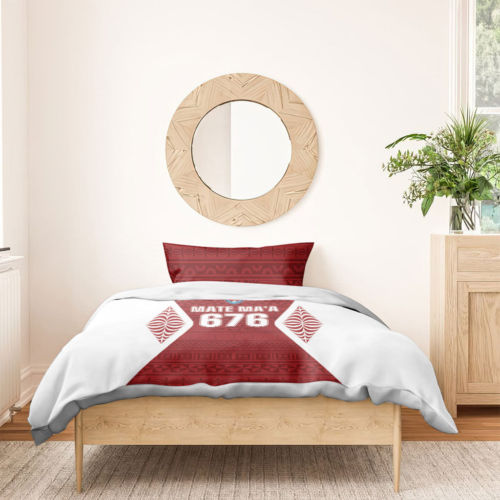 Mate Maa Tonga Rugby Bedding Set Kupesi Tokelau Feletoa Pattern LT05 - Polynesian Pride