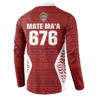 Mate Maa Tonga Rugby Button Sweatshirt Kupesi Tokelau Feletoa Pattern LT05 - Polynesian Pride