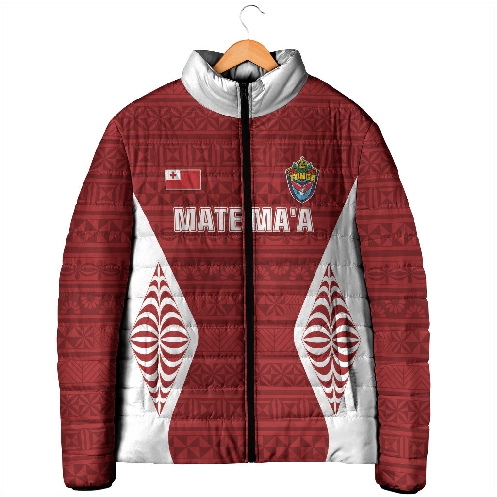Mate Maa Tonga Rugby Padded Jacket Kupesi Tokelau Feletoa Pattern LT05 - Polynesian Pride