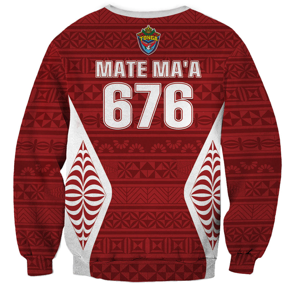Mate Maa Tonga Rugby Sweatshirt Kupesi Tokelau Feletoa Pattern LT05 - Polynesian Pride