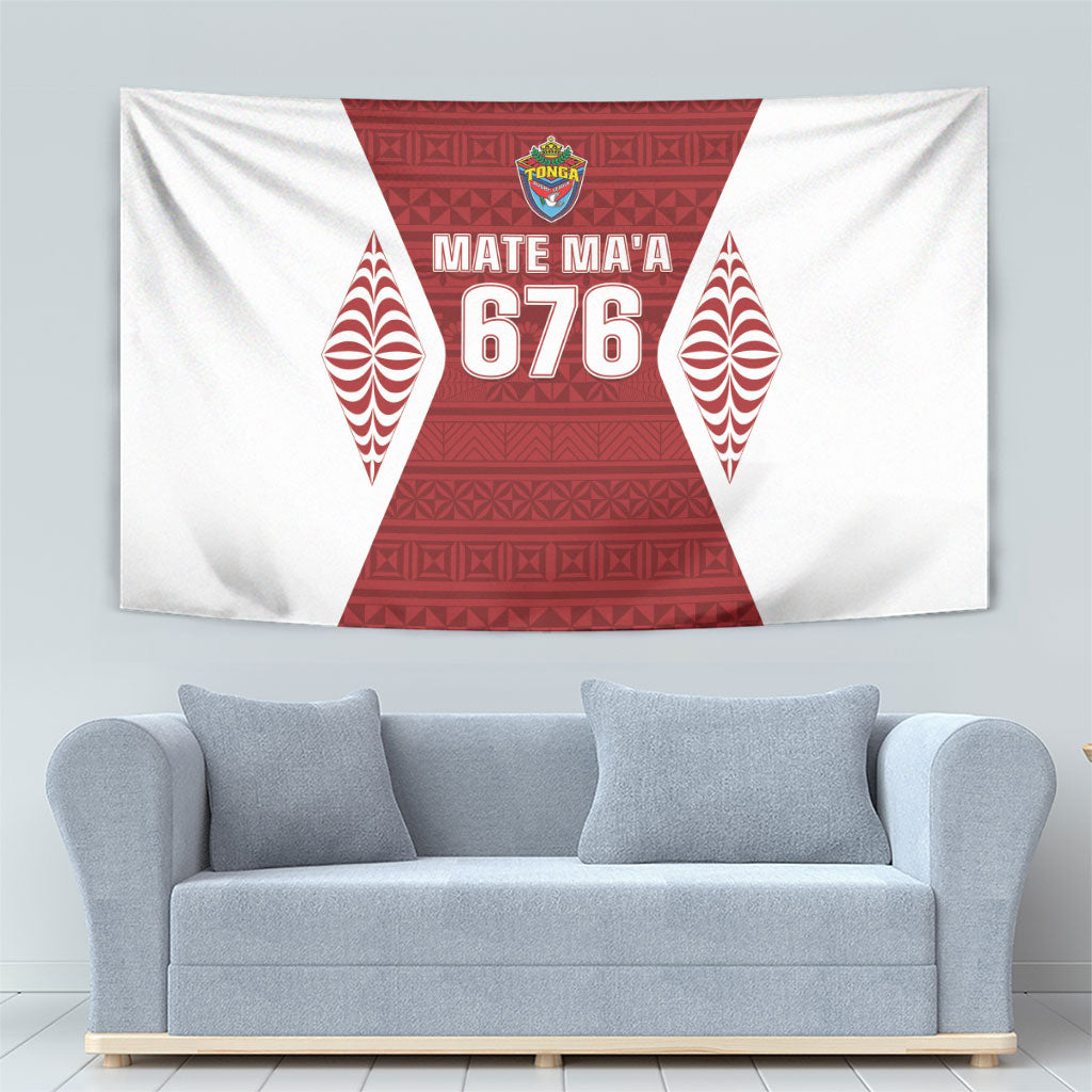 Mate Maa Tonga Rugby Tapestry Kupesi Tokelau Feletoa Pattern LT05 - Polynesian Pride