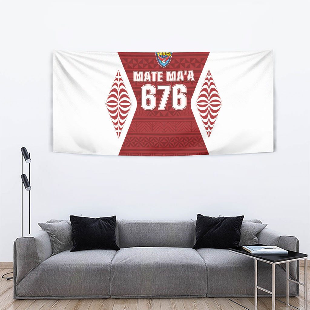 Mate Maa Tonga Rugby Tapestry Kupesi Tokelau Feletoa Pattern LT05 - Polynesian Pride