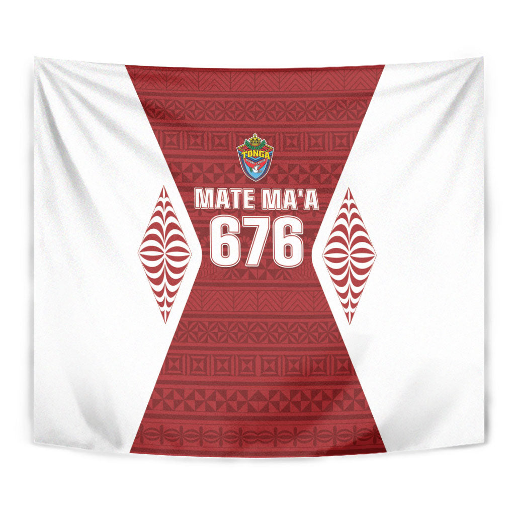 Mate Maa Tonga Rugby Tapestry Kupesi Tokelau Feletoa Pattern LT05 - Polynesian Pride