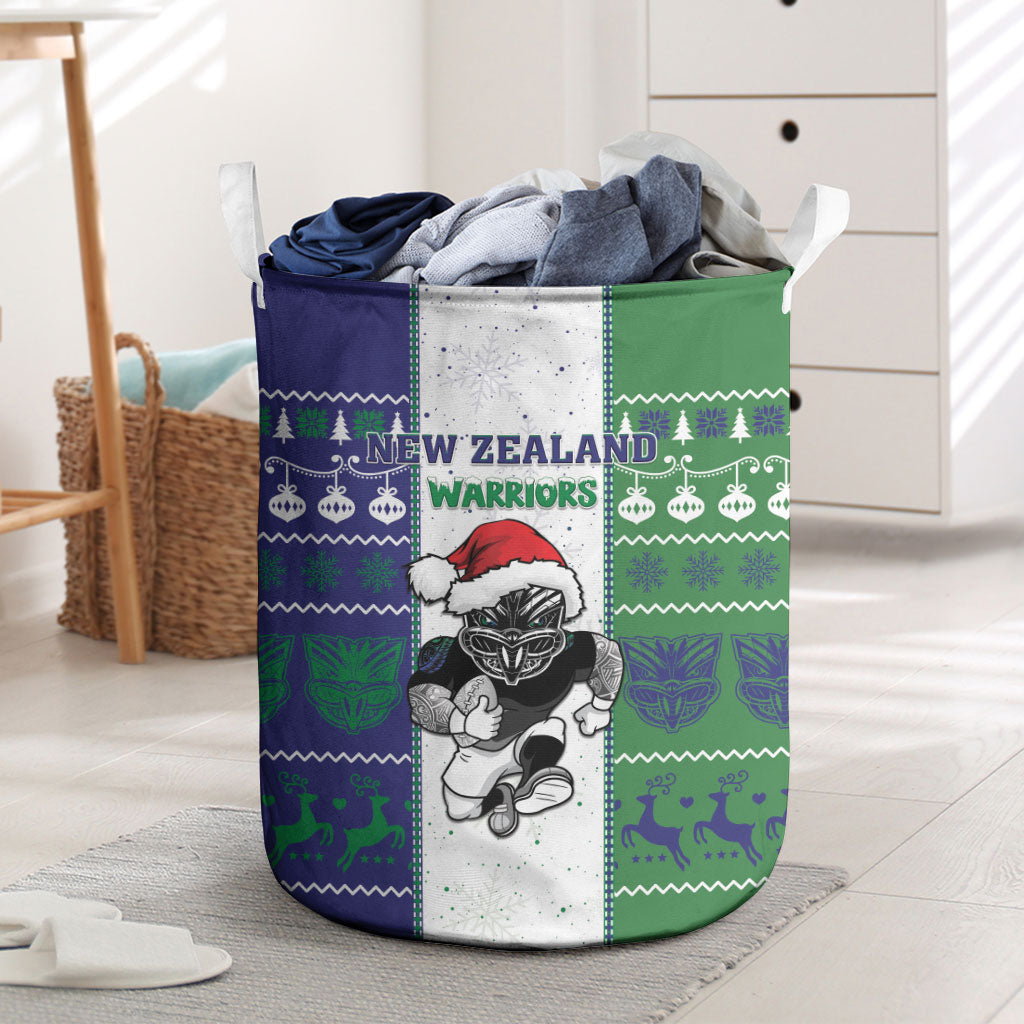 New Zealand Warriors Rugby Christmas Laundry Basket Santa Maori Mascot