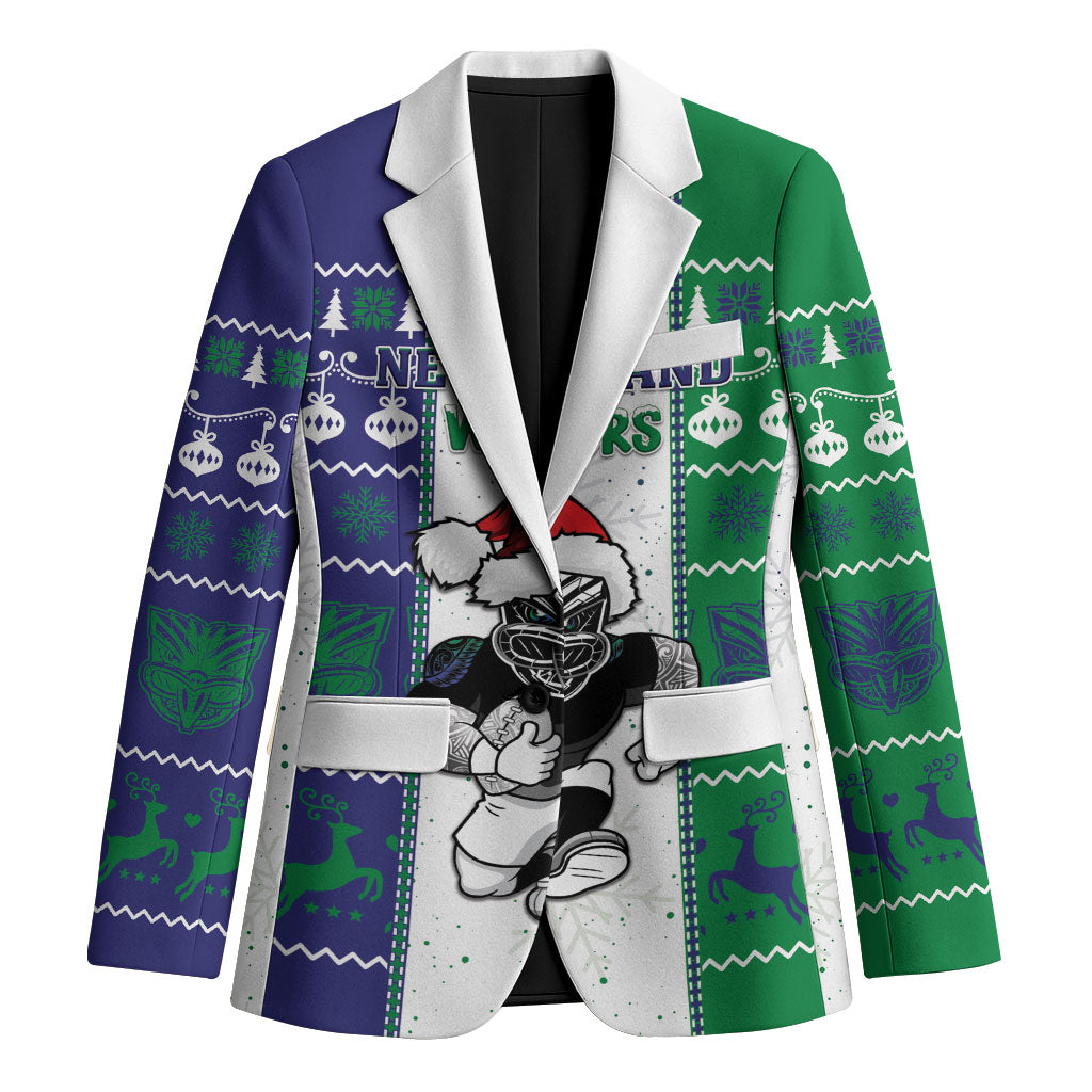 New Zealand Warriors Rugby Christmas Blazer Santa Maori Mascot LT05 Unisex White - Polynesian Pride