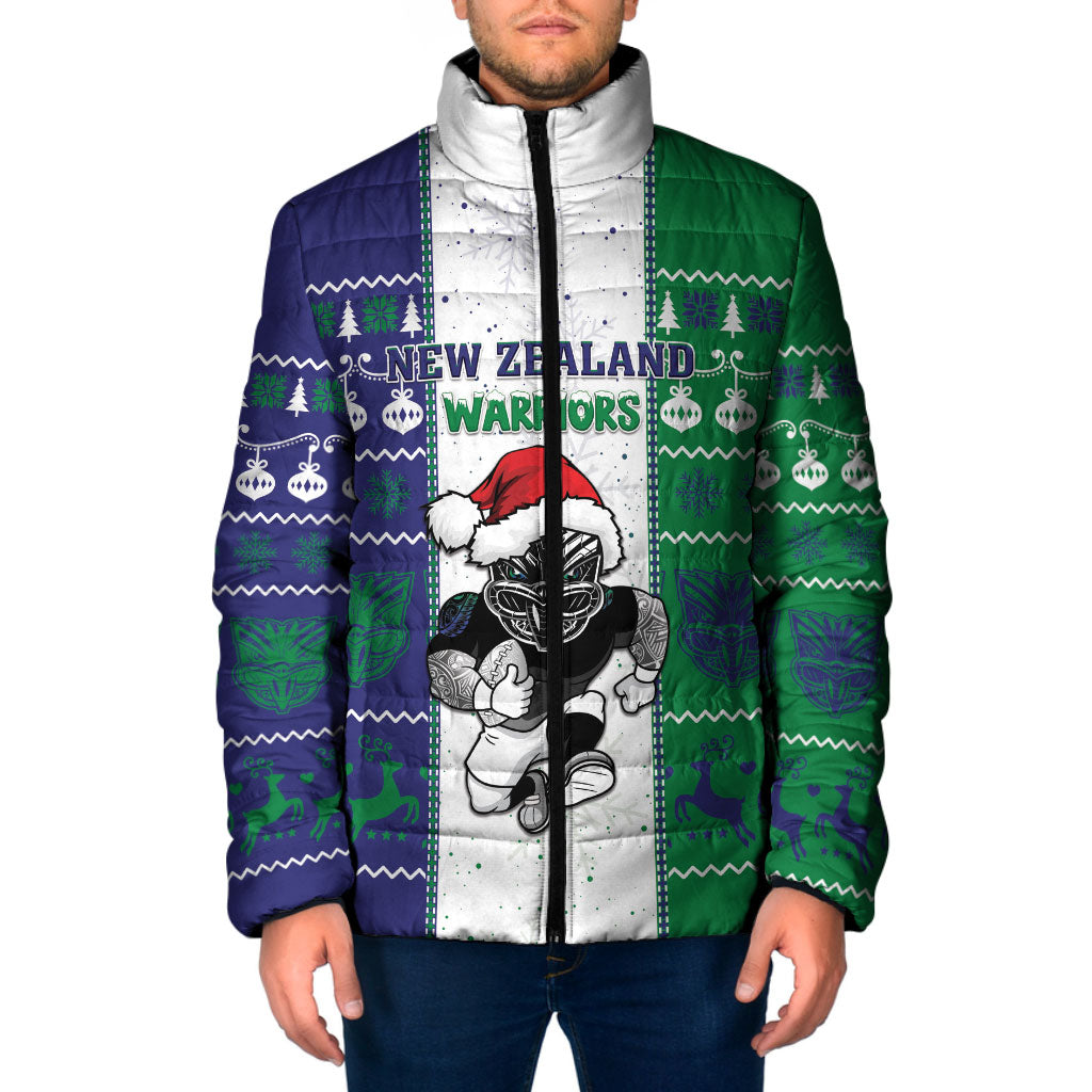 New Zealand Warriors Rugby Christmas Padded Jacket Santa Maori Mascot