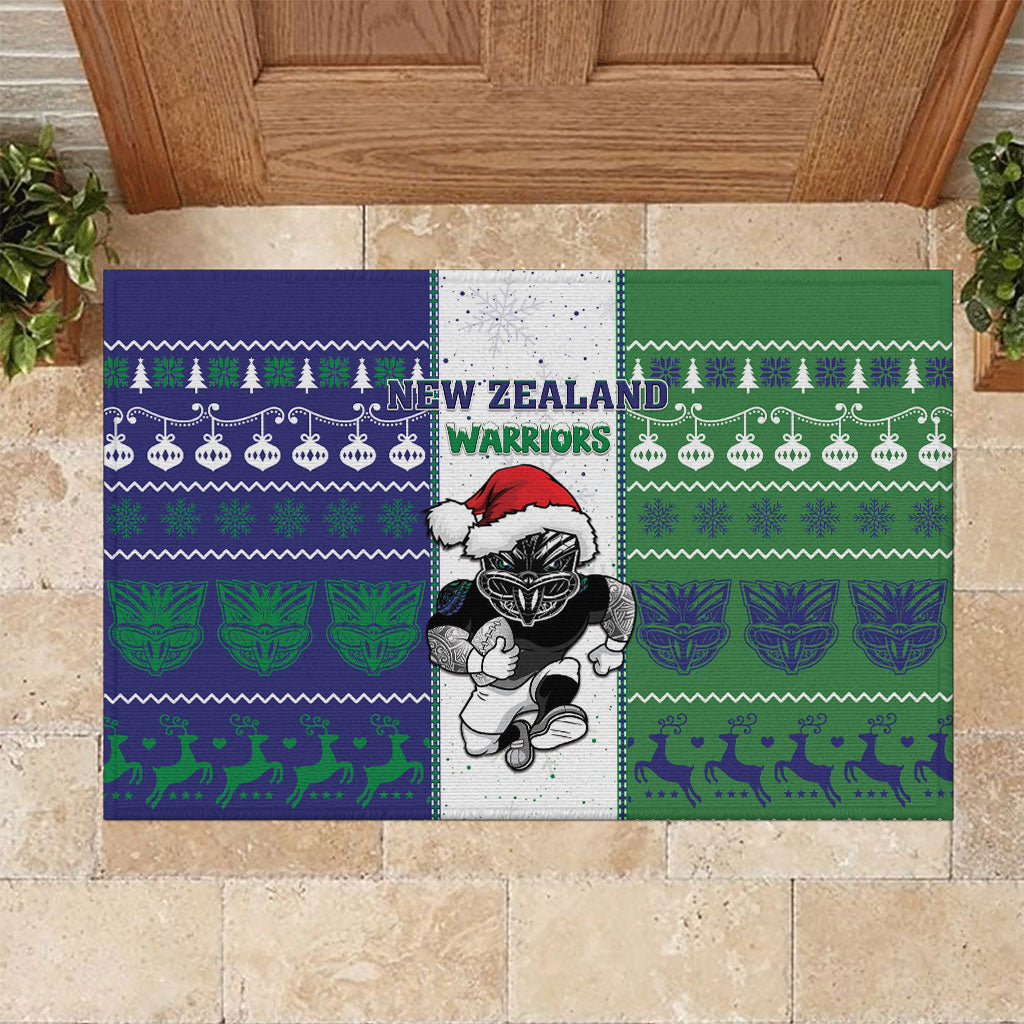 New Zealand Warriors Rugby Christmas Rubber Doormat Santa Maori Mascot