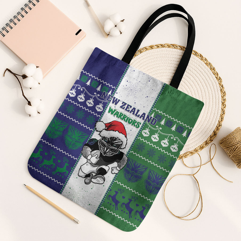 New Zealand Warriors Rugby Christmas Tote Bag Santa Maori Mascot